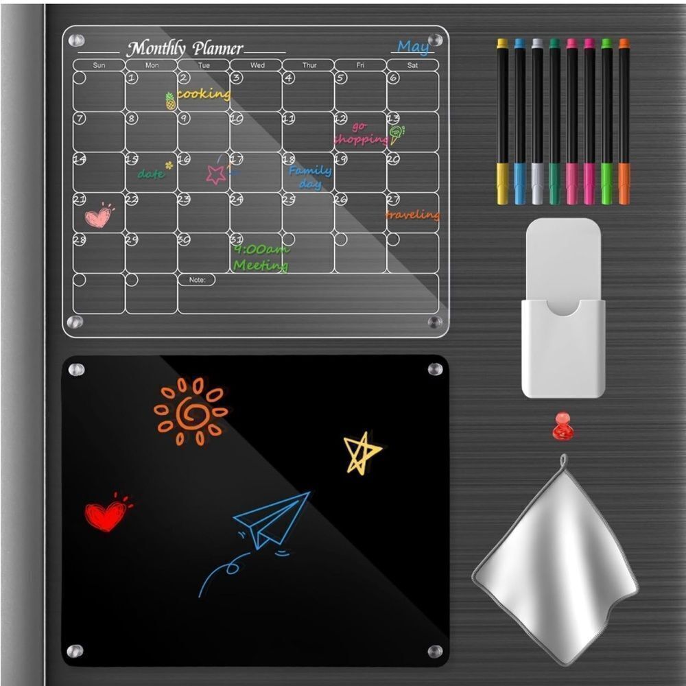 NEW GXIN Magnetic Acrylic Calendar & Memo Board Set | 16x12